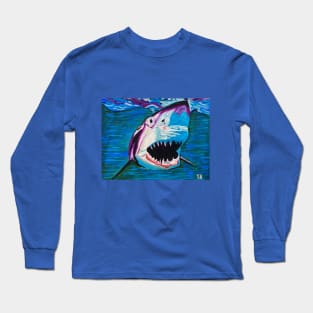 Surfside Shark Watercolor Long Sleeve T-Shirt